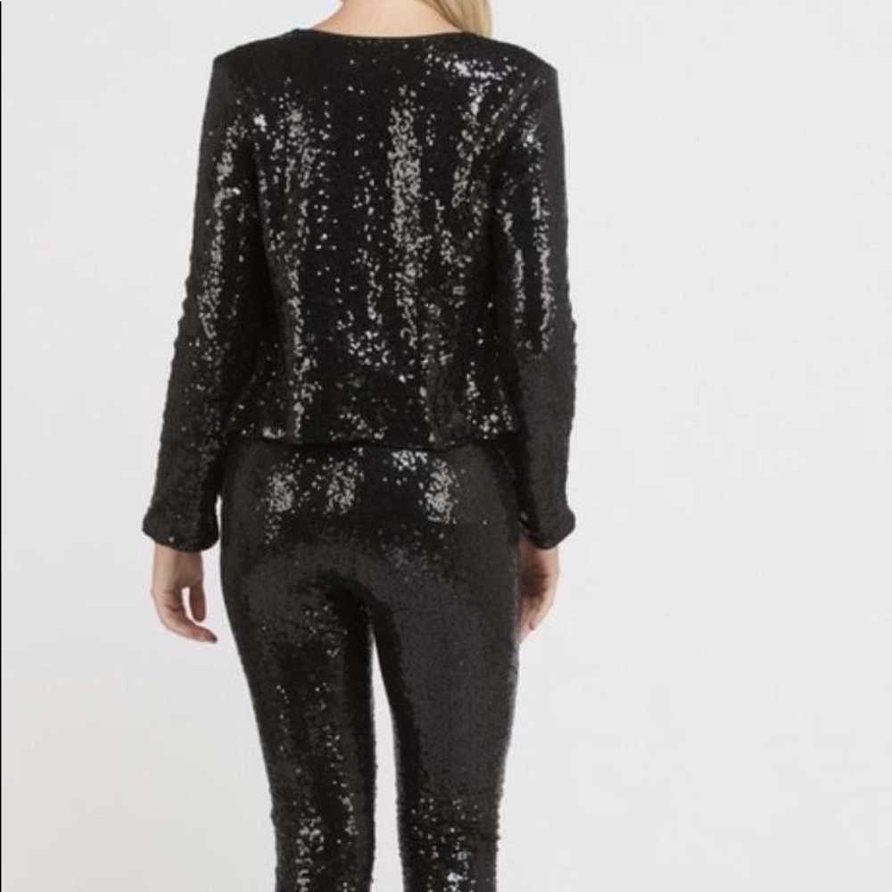 Black Sequin Blazer Jacket - Picture 3 of 3